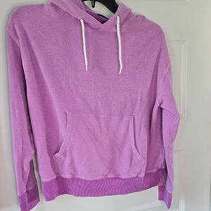 Monrow Purple Oversized Hoodie with Ribbed Details